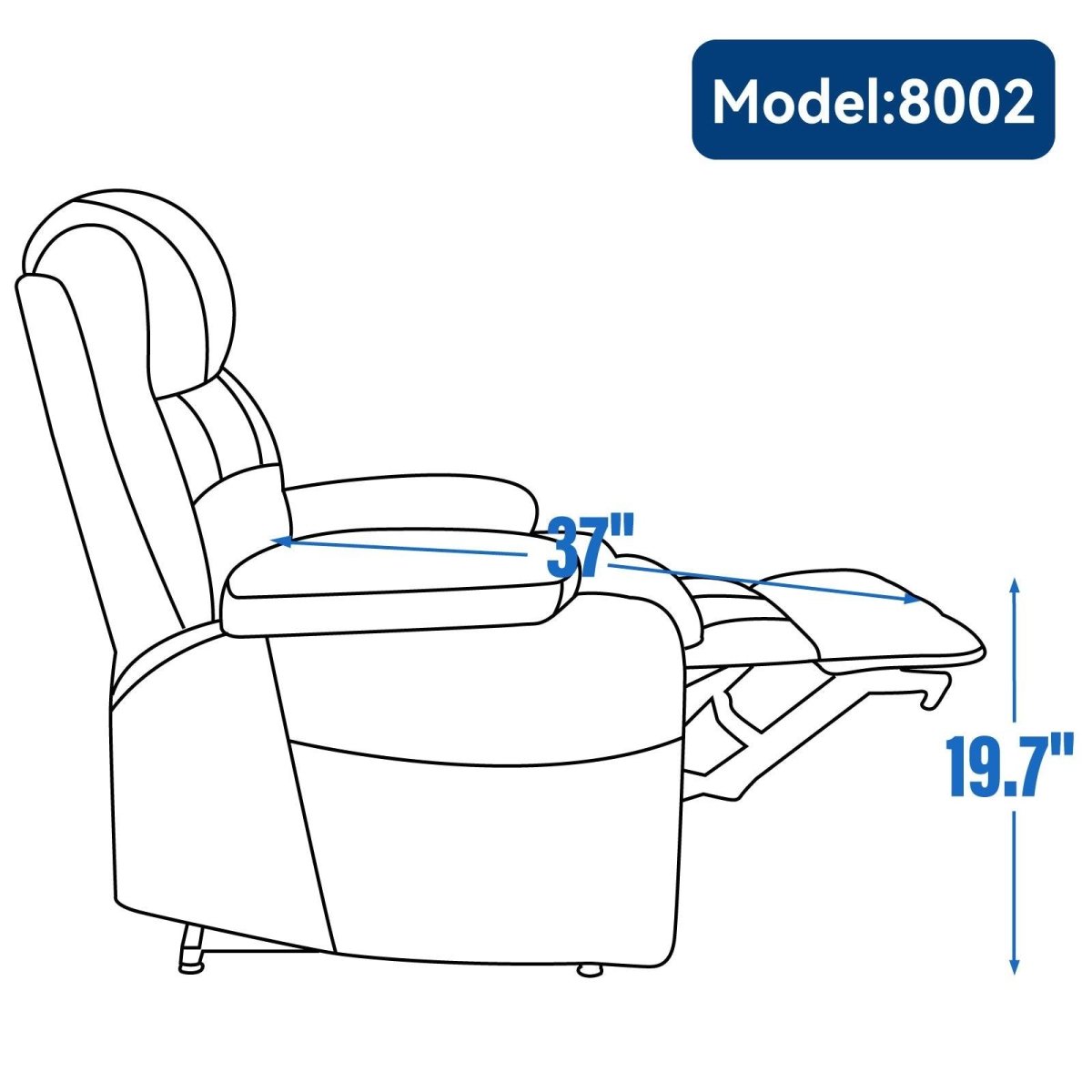 Blue Dual Motor Lift Recliner Chair - Sleep Galleria - Sleep Galleria