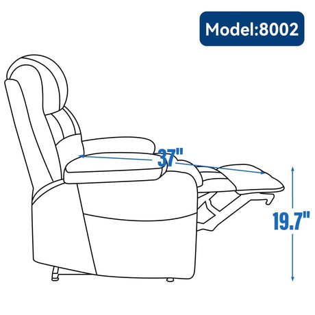 Blue Dual Motor Lift Recliner Chair - Sleep Galleria - Sleep Galleria