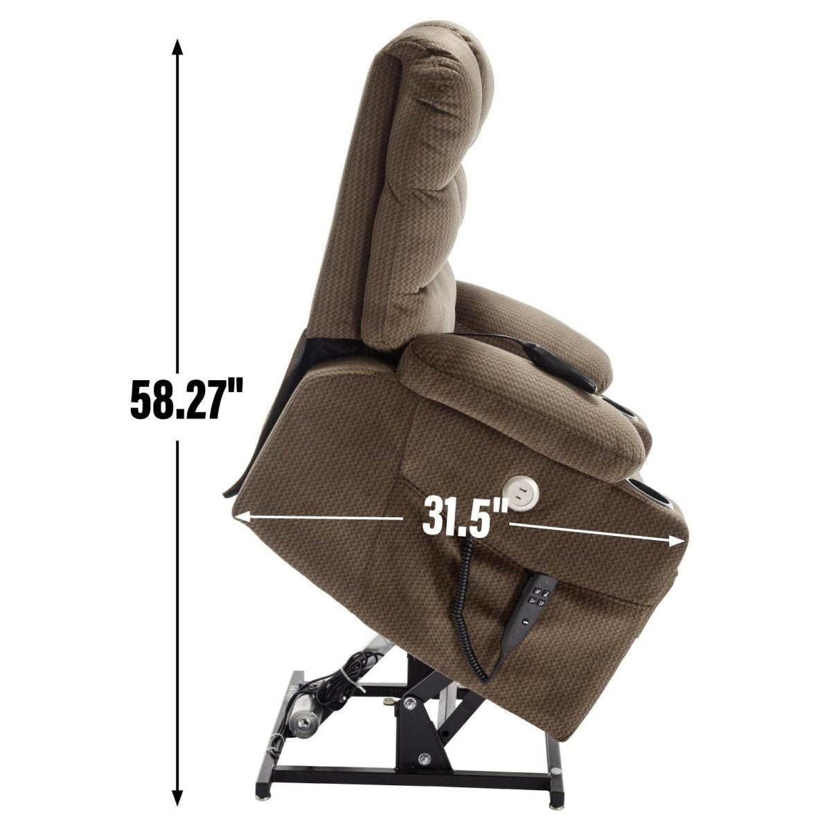 Brown Dual Motor Infinite Position Up to 350 LBS - Sleep Galleria - Sleep Galleria
