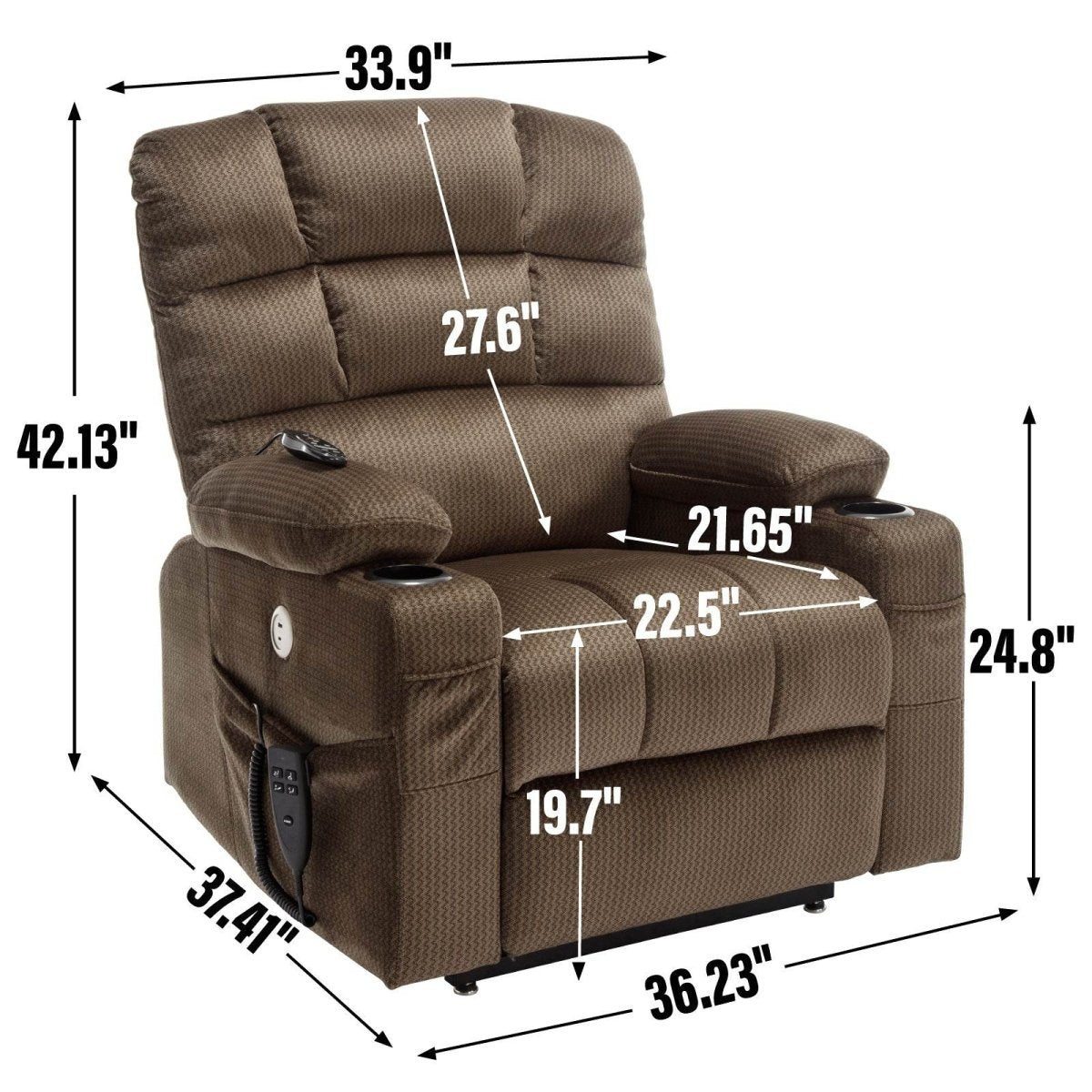 Brown Dual Motor Infinite Position Up to 350 LBS - Sleep Galleria - Sleep Galleria