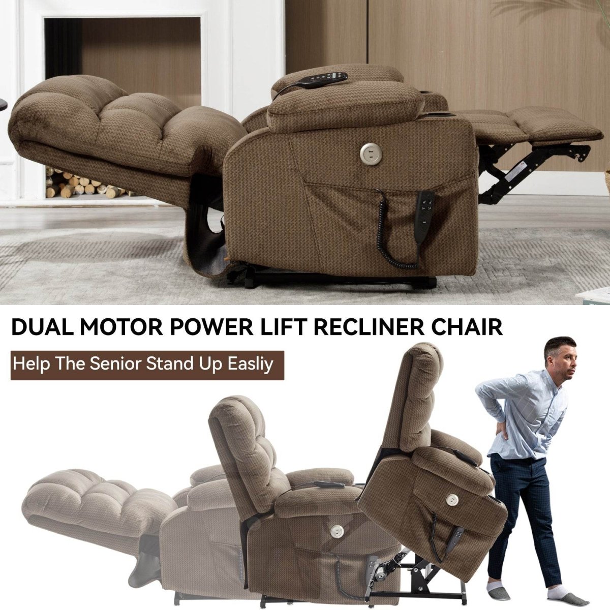 Brown Dual Motor Infinite Position Up to 350 LBS - Sleep Galleria - Sleep Galleria