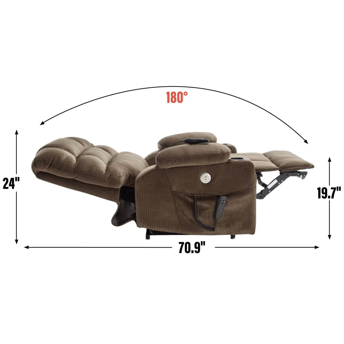 Brown Dual Motor Infinite Position Up to 350 LBS - Sleep Galleria - Sleep Galleria