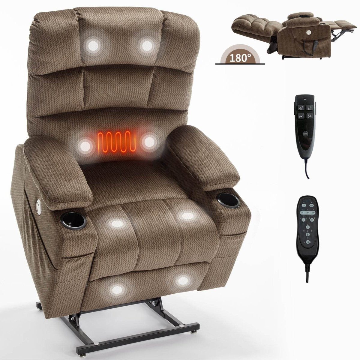 Brown Dual Motor Infinite Position Up to 350 LBS - Sleep Galleria - Sleep Galleria