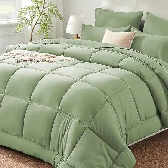 Burnt Orange Full Size Comforter Sets - 7 Pieces Bed in a Bag, Lightweight Goose Down Alternative Bedding Sets with All Season - Sleep Galleria - Sleep Galleria