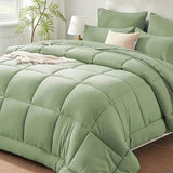 Burnt Orange Full Size Comforter Sets - 7 Pieces Bed in a Bag, Lightweight Goose Down Alternative Bedding Sets with All Season - Sleep Galleria - Sleep Galleria