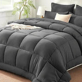 Burnt Orange Full Size Comforter Sets - 7 Pieces Bed in a Bag, Lightweight Goose Down Alternative Bedding Sets with All Season - Sleep Galleria - Sleep Galleria
