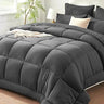 Burnt Orange Full Size Comforter Sets - 7 Pieces Bed in a Bag, Lightweight Goose Down Alternative Bedding Sets with All Season - Sleep Galleria - Sleep Galleria