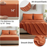 Burnt Orange Full Size Comforter Sets - 7 Pieces Bed in a Bag, Lightweight Goose Down Alternative Bedding Sets with All Season - Sleep Galleria - Sleep Galleria