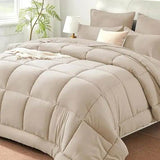 Burnt Orange Full Size Comforter Sets - 7 Pieces Bed in a Bag, Lightweight Goose Down Alternative Bedding Sets with All Season - Sleep Galleria - Sleep Galleria