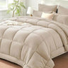 Burnt Orange Full Size Comforter Sets - 7 Pieces Bed in a Bag, Lightweight Goose Down Alternative Bedding Sets with All Season - Sleep Galleria - Sleep Galleria