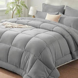 Burnt Orange Full Size Comforter Sets - 7 Pieces Bed in a Bag, Lightweight Goose Down Alternative Bedding Sets with All Season - Sleep Galleria - Sleep Galleria