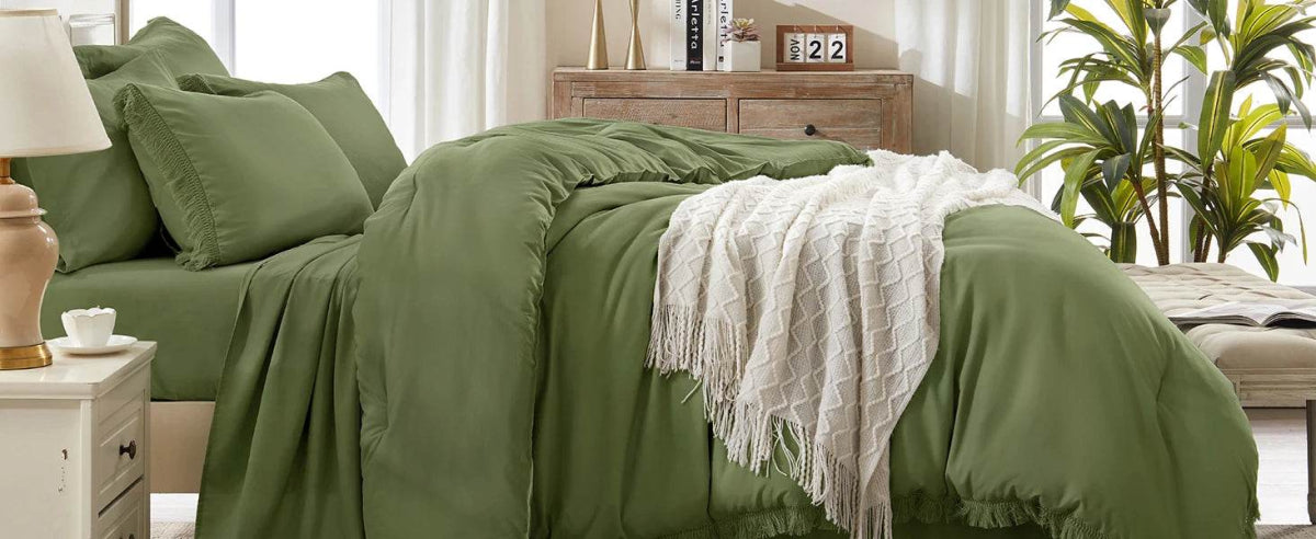 Comforter Set King Size, with Sheets 7 Pieces Boho Tassel Bed in a Bag Soft Lightweight Bedding Sets, All Season Fringe Bed Set - Sleep Galleria - Sleep Galleria