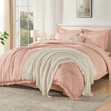 Comforter Set King Size, with Sheets 7 Pieces Boho Tassel Bed in a Bag Soft Lightweight Bedding Sets, All Season Fringe Bed Set - Sleep Galleria - Sleep Galleria
