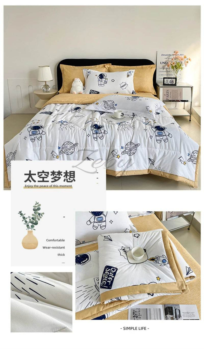 Fashion Skin-friendly Summer Cool Blanket Comfortable Lightweight Air Condition Comforter Machine Washable Quilt for Adults Kid - Sleep Galleria
