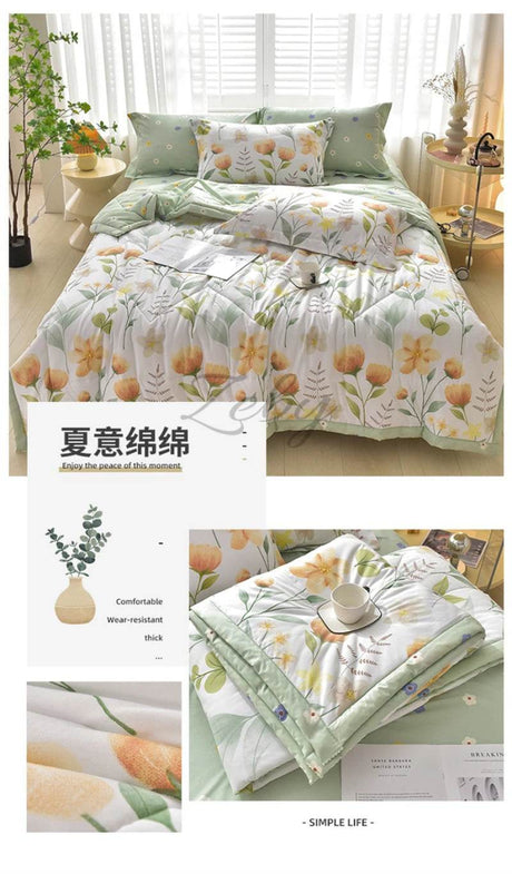 Fashion Skin-friendly Summer Cool Blanket Comfortable Lightweight Air Condition Comforter Machine Washable Quilt for Adults Kid - Sleep Galleria