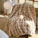 Faux Fur Throw Blanket for Couch, Cozy Warm Plush Striped Blanket for Sofa Bedroom Living Room, All Season Use - Sleep Galleria - Sleep Galleria