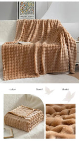 Flannel Fleece Blanket Adult Children Soft Warm Throw Blanket Bed Covers Simple Solid Color Sofa Breathable Bedspreads - Sleep Galleria