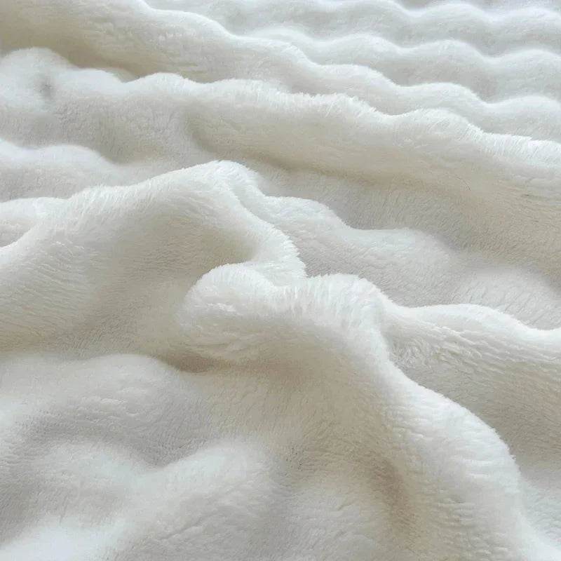 Flannel Fleece Blanket Adult Children Soft Warm Throw Blanket Bed Covers Simple Solid Color Sofa Breathable Bedspreads - Sleep Galleria