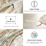 Floral Duvet Cover King Size, with Flat Sheet, 4 Pieces Satin Soft Bedding, 1 Breathable Duvet Cover 104x90 Inches, Bedding Set - Sleep Galleria - Sleep Galleria