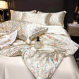 Floral Duvet Cover King Size, with Flat Sheet, 4 Pieces Satin Soft Bedding, 1 Breathable Duvet Cover 104x90 Inches, Bedding Set - Sleep Galleria - Sleep Galleria