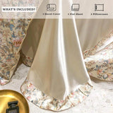 Floral Duvet Cover King Size, with Flat Sheet, 4 Pieces Satin Soft Bedding, 1 Breathable Duvet Cover 104x90 Inches, Bedding Set - Sleep Galleria - Sleep Galleria