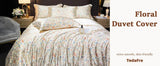 Floral Duvet Cover King Size, with Flat Sheet, 4 Pieces Satin Soft Bedding, 1 Breathable Duvet Cover 104x90 Inches, Bedding Set - Sleep Galleria - Sleep Galleria