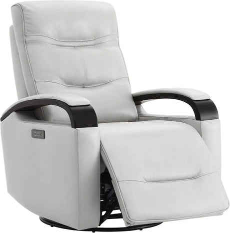 Genuine Leather Power Swivel Glider Rocker Recliner, Adjustable Power Headrest, Wooden Armrest, Certified Recliner Chair Sofa - Sleep Galleria - Sleep Galleria