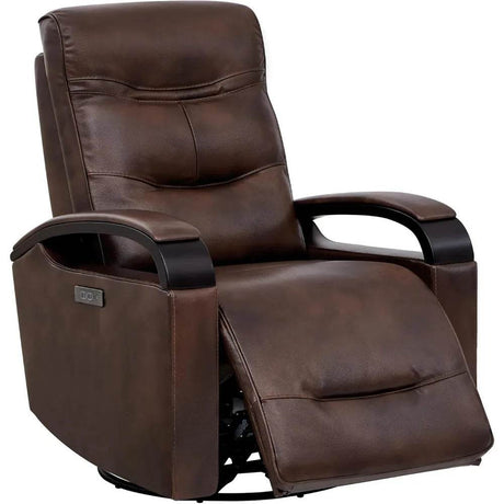 Genuine Leather Power Swivel Glider Rocker Recliner, Adjustable Power Headrest, Wooden Armrest, Certified Recliner Chair Sofa - Sleep Galleria - Sleep Galleria