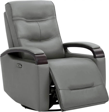 Genuine Leather Power Swivel Glider Rocker Recliner, Adjustable Power Headrest, Wooden Armrest, Certified Recliner Chair Sofa - Sleep Galleria - Sleep Galleria