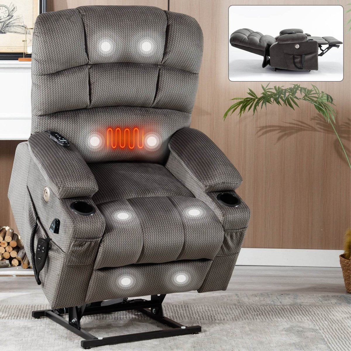 Grey Dual Motor Infinite Position Up to 350 LBS - Sleep Galleria