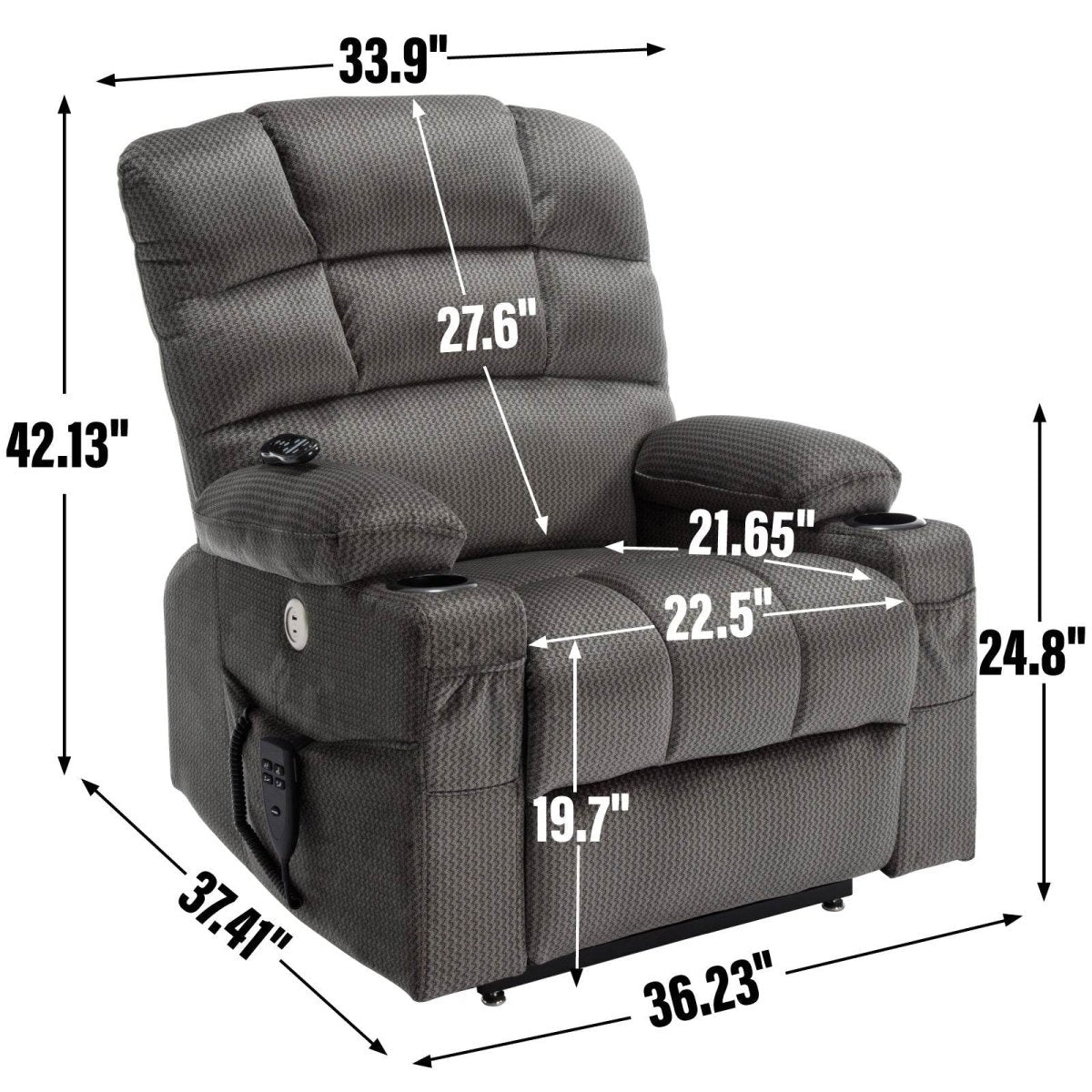 Grey Dual Motor Infinite Position Up to 350 LBS - Sleep Galleria