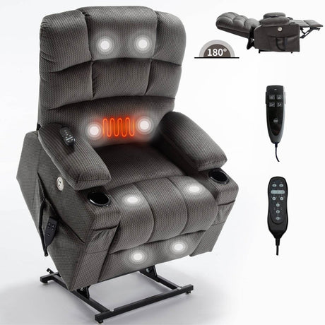 Grey Dual Motor Infinite Position Up to 350 LBS - Sleep Galleria