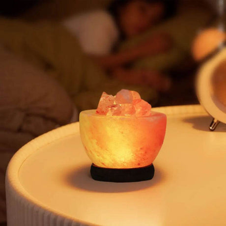 Himalayan Crystal Salt Rock Lamp with Base - Sleep Galleria - Sleep Galleria