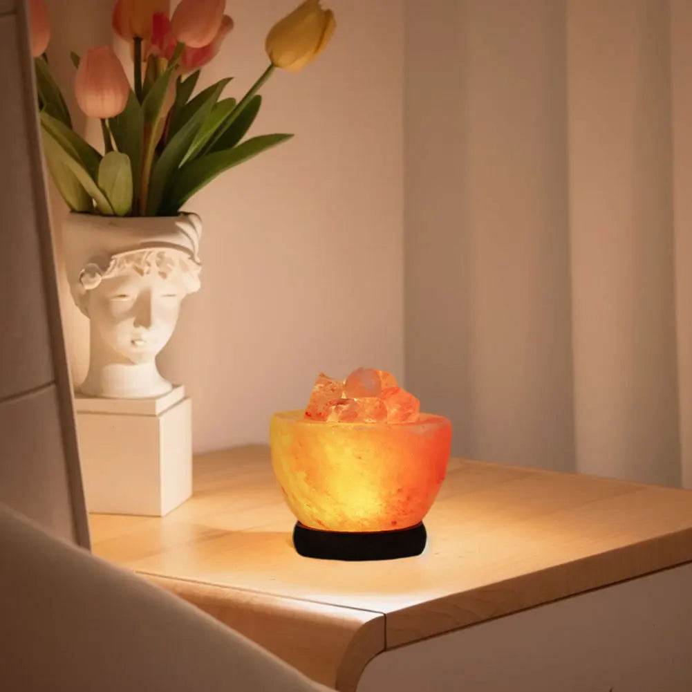 Himalayan Crystal Salt Rock Lamp with Base - Sleep Galleria