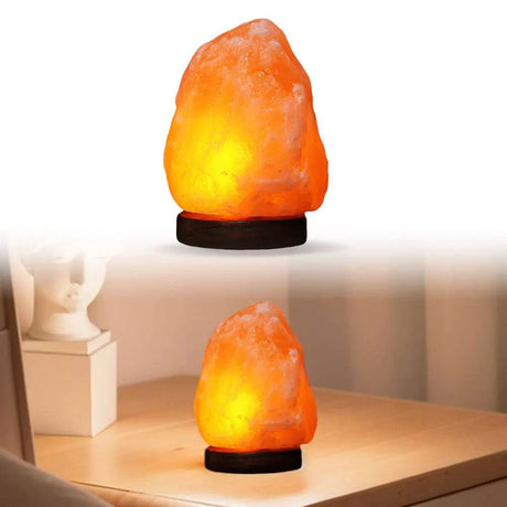 Himalayan Crystal Salt Rock Lamp with Base - Sleep Galleria - Sleep Galleria