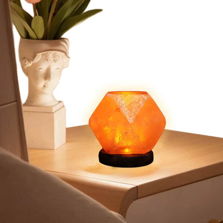 Himalayan Crystal Salt Rock Lamp with Base - Sleep Galleria - Sleep Galleria