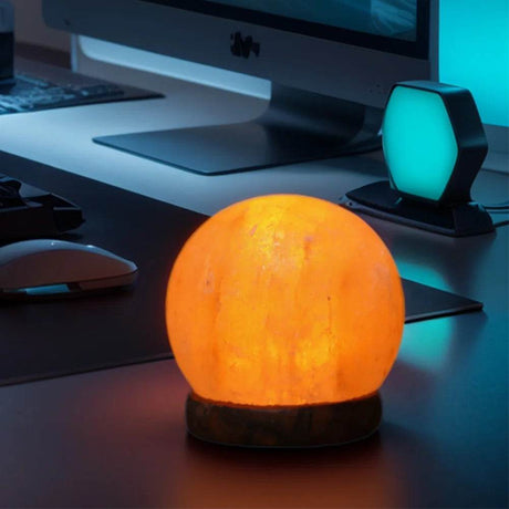 Himalayan Crystal Salt Rock Lamp with Base - Sleep Galleria - Sleep Galleria