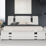HOOMIC Modern Faux Leather Bed Frame with Iron Pieces Decor, Low Profile Platform Bed with Height - Adjustable Headboard - Sleep Galleria - Sleep Galleria
