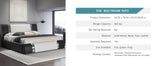HOOMIC Modern Faux Leather Bed Frame with Iron Pieces Decor, Low Profile Platform Bed with Height - Adjustable Headboard - Sleep Galleria - Sleep Galleria