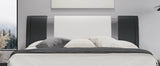 HOOMIC Modern Faux Leather Bed Frame with Iron Pieces Decor, Low Profile Platform Bed with Height - Adjustable Headboard - Sleep Galleria - Sleep Galleria