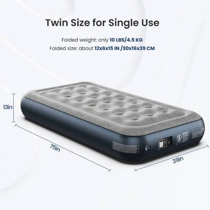 iDOO Queen Size Air Mattress, Inflatable Airbed with Built - in Pump, 650lb MAX - Sleep Galleria - Sleep Galleria