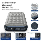 iDOO Queen Size Air Mattress, Inflatable Airbed with Built - in Pump, 650lb MAX - Sleep Galleria - Sleep Galleria