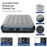 iDOO Queen Size Air Mattress, Inflatable Airbed with Built - in Pump, 650lb MAX - Sleep Galleria - Sleep Galleria