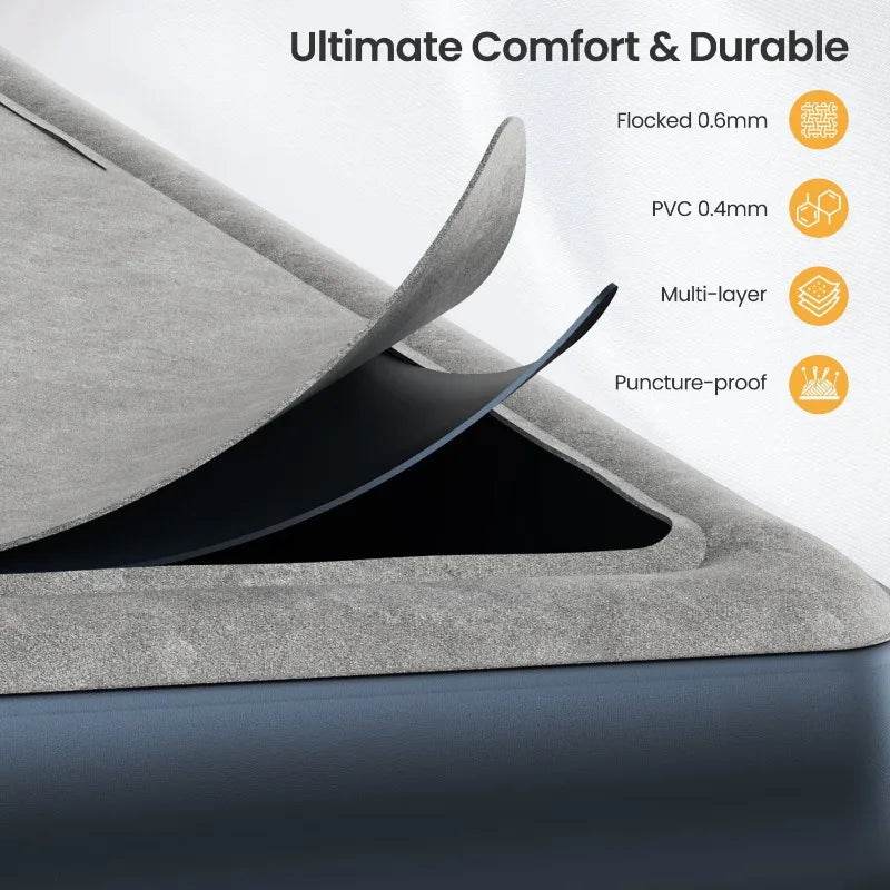 iDOO Queen Size Air Mattress, Inflatable Airbed with Built - in Pump, 650lb MAX - Sleep Galleria - Sleep Galleria