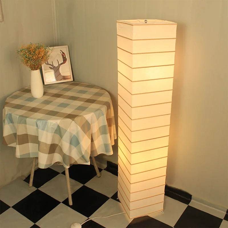 Japanese - style Paper Lampshade Floor Lamp Nordic Minimalist Paper Standing Lamp Bedside Bedroom Study Living Room Lampara Led - Sleep Galleria - Sleep Galleria