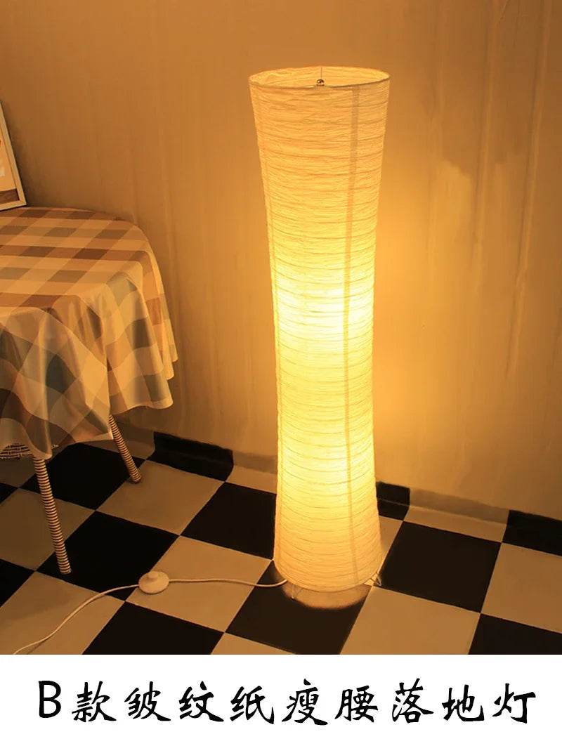 Japanese - style Paper Lampshade Floor Lamp Nordic Minimalist Paper Standing Lamp Bedside Bedroom Study Living Room Lampara Led - Sleep Galleria - Sleep Galleria
