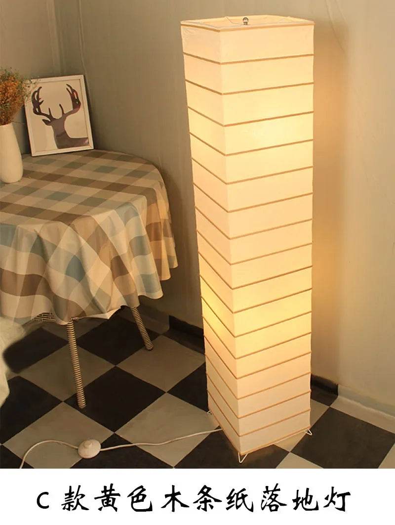 Japanese - style Paper Lampshade Floor Lamp Nordic Minimalist Paper Standing Lamp Bedside Bedroom Study Living Room Lampara Led - Sleep Galleria - Sleep Galleria
