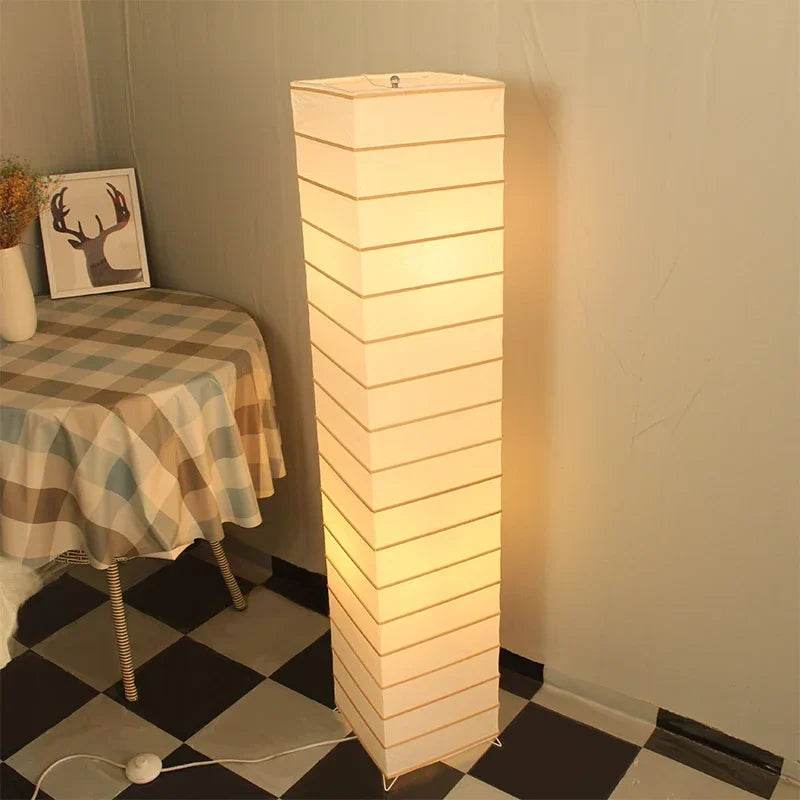 Japanese - style Paper Lampshade Floor Lamp Nordic Minimalist Paper Standing Lamp Bedside Bedroom Study Living Room Lampara Led - Sleep Galleria - Sleep Galleria