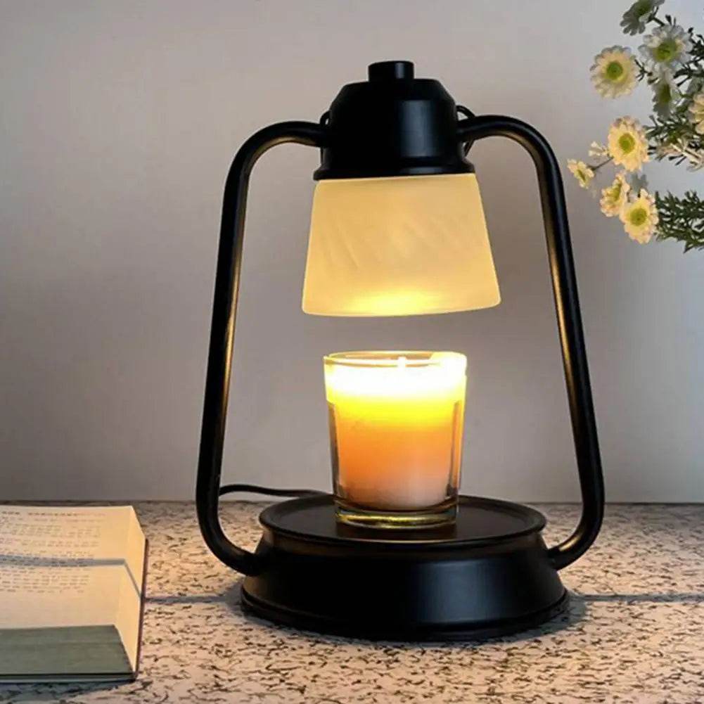 Melting Candle Lantern Elegant Metal Candle Warmer Lamp with Dimmable Timer Function for Safe Desktop Wax Melting High Stability - Sleep Galleria - Sleep Galleria