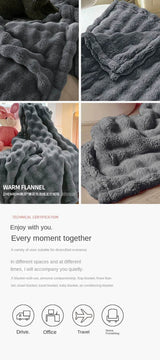 Multifunctional Bubble Velvet Flannel Blanket, Light Luxury Faux Fur, Faux Rabbit Fur, Office Blanket - Sleep Galleria - Sleep Galleria
